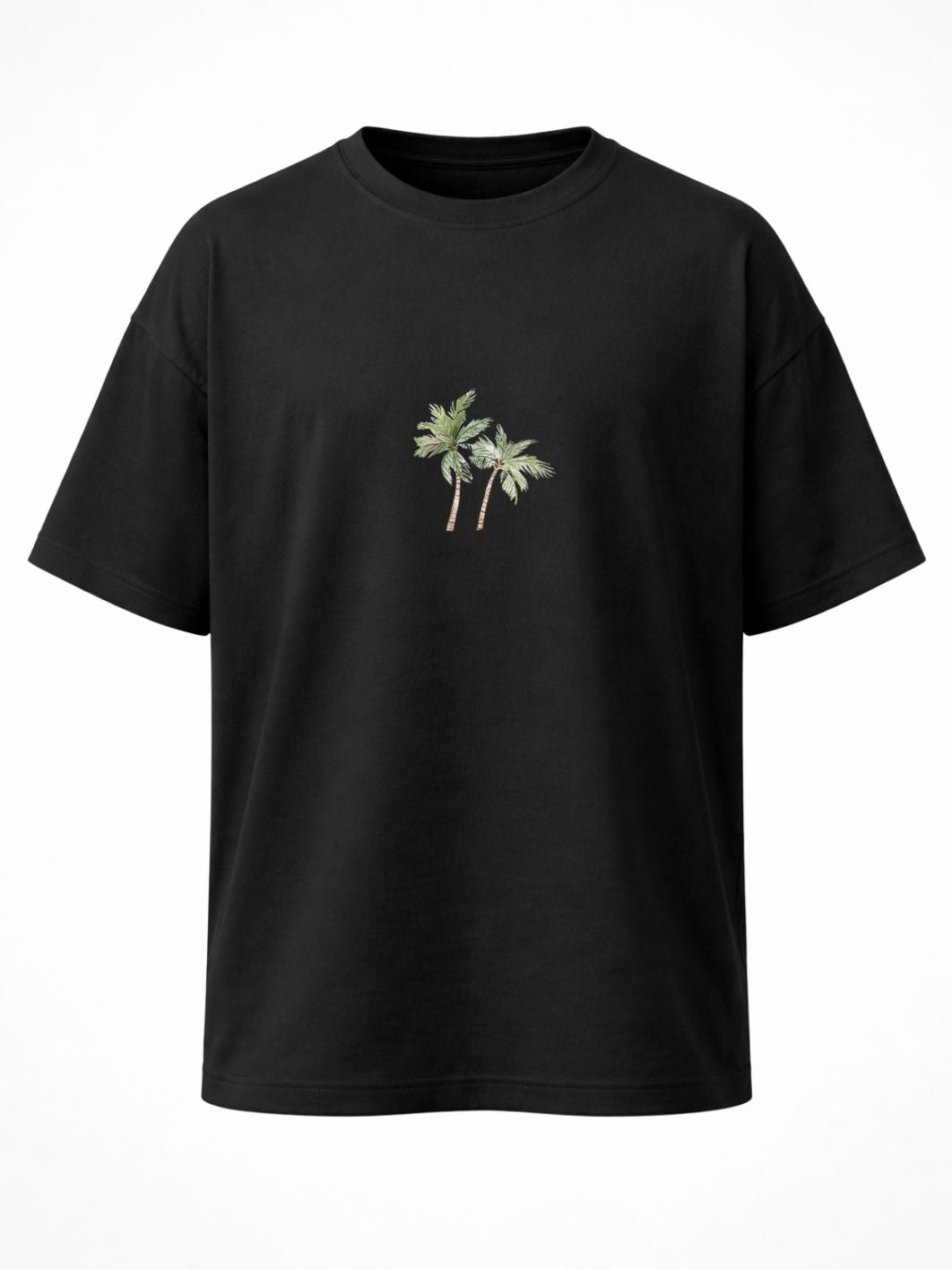Camiseta Oversized Árbol de Coco Black